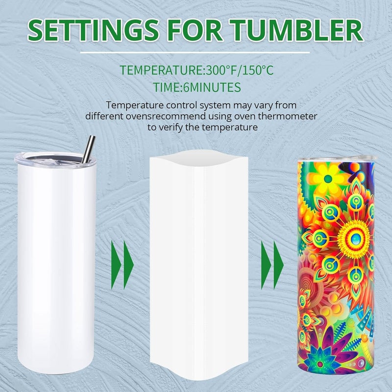 HTVRONT Shrink Wrap for Sublimation Tumblers 8 X 12 Inch - 60PCS Sublimation Shrink Wrap Sleeves, Heat-Resistant Tumbler Shrink Wrap Film - Image 4